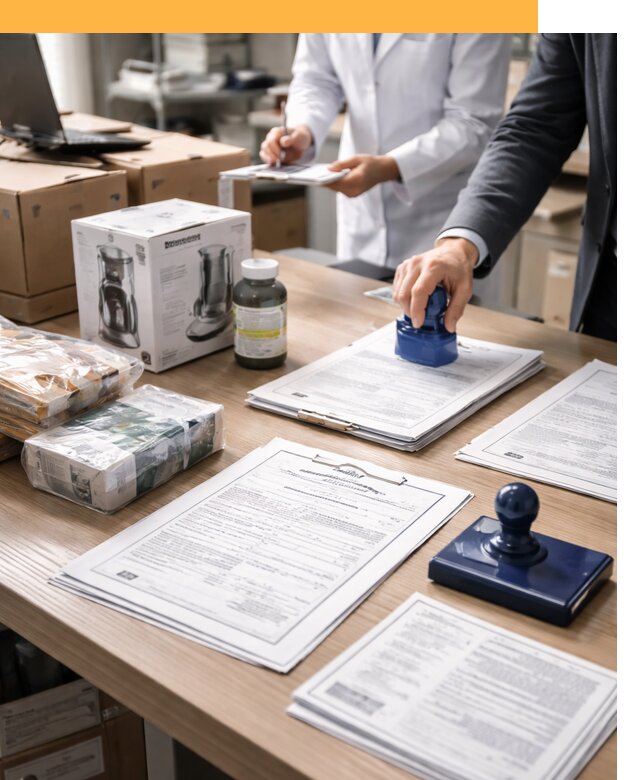 Сертификация импортных товаров от 12359 с таможенным сопровождением